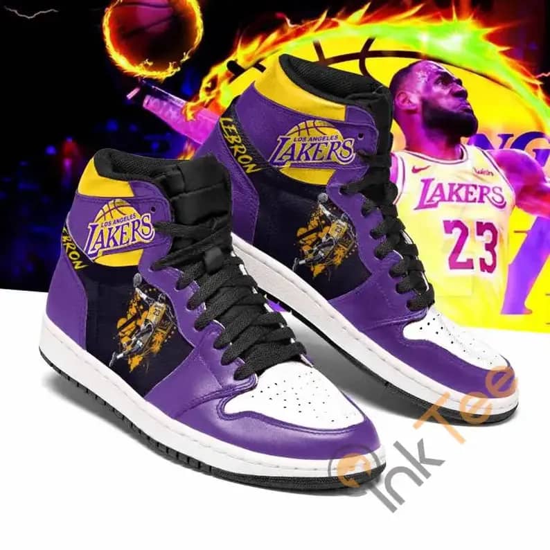 Used Nike Lebron James Lakers Basketball Shoes Size 5.5