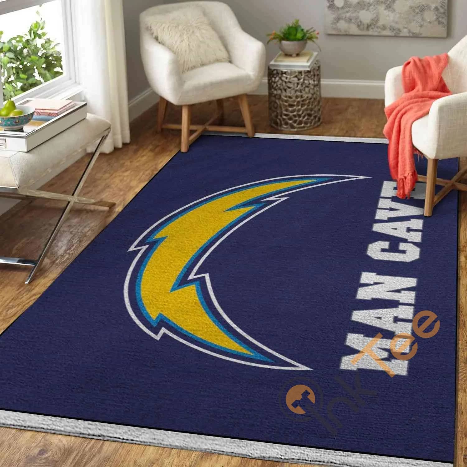 Los Angeles Chargers Logo Man Cave Area  Amazon Best Seller Sku 2451 Rug