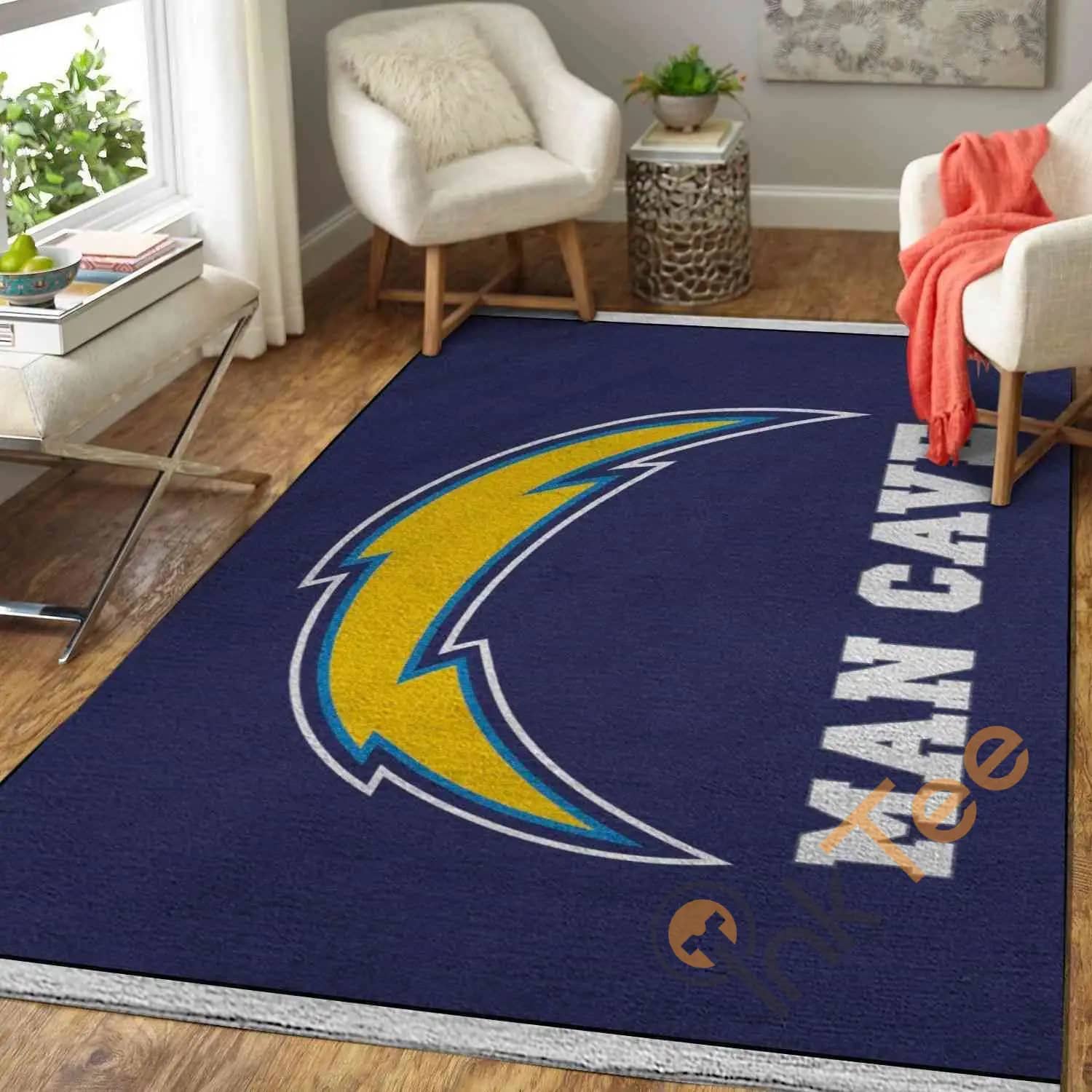 Los Angeles Chargers Logo Man Cave Area  Amazon Best Seller Sku 291 Rug