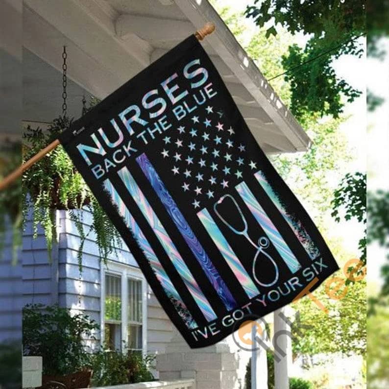 Nurses Back The Blue Rustic Country Decor Sku 0140 House Flag