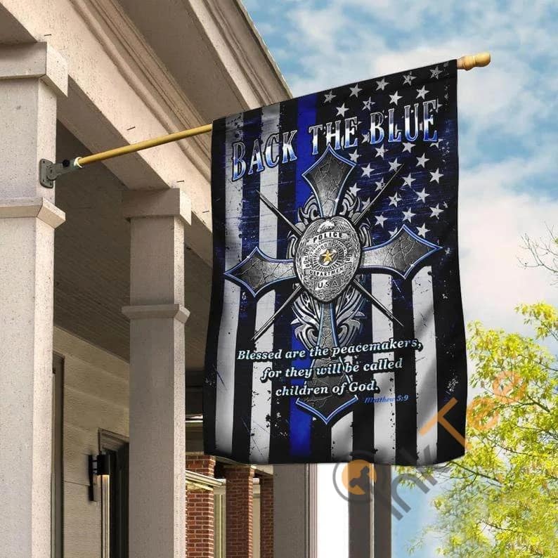 Police 4Th Of July Back The Blue Lives Matter Thin Line Law Enforcement Sku 0211 House Flag