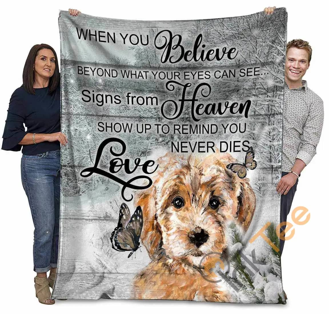 Poodle Dog When You Belive Beyond What Your Eyes Can See Ultra Soft Cozy Plush Fleece Blanket