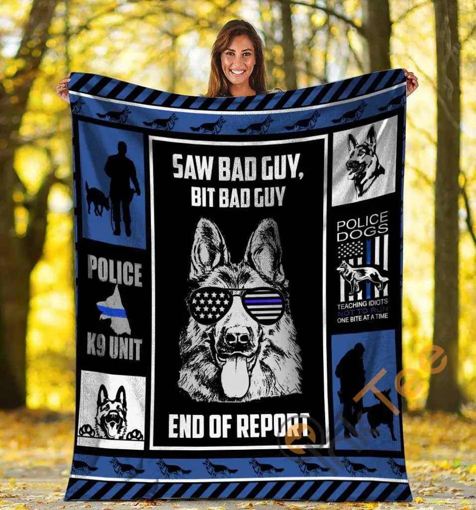 Saw Bad Guy Big Bad Guy German Shepherd Police Dog Ultra Soft Cozy Plush Fleece Blanket