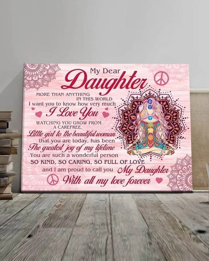 To My Daughter Hippie Life Watching You Grow From A Carefree Little Girl To The Beautiful Woman Unframed , Wrapped Frame Canvas Wall Decor, Gift For Daughter, Birthday Gift Idea Fro Girl Poster