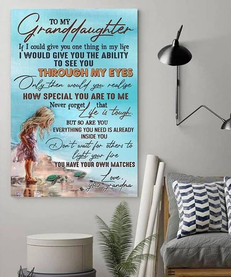 To My Granddaughter From Grandma, How Special You Are To Me Unframed , Wrapped Frame Canvas Wall Decor - Frame Not Include, Gift For Granddaughter Poster