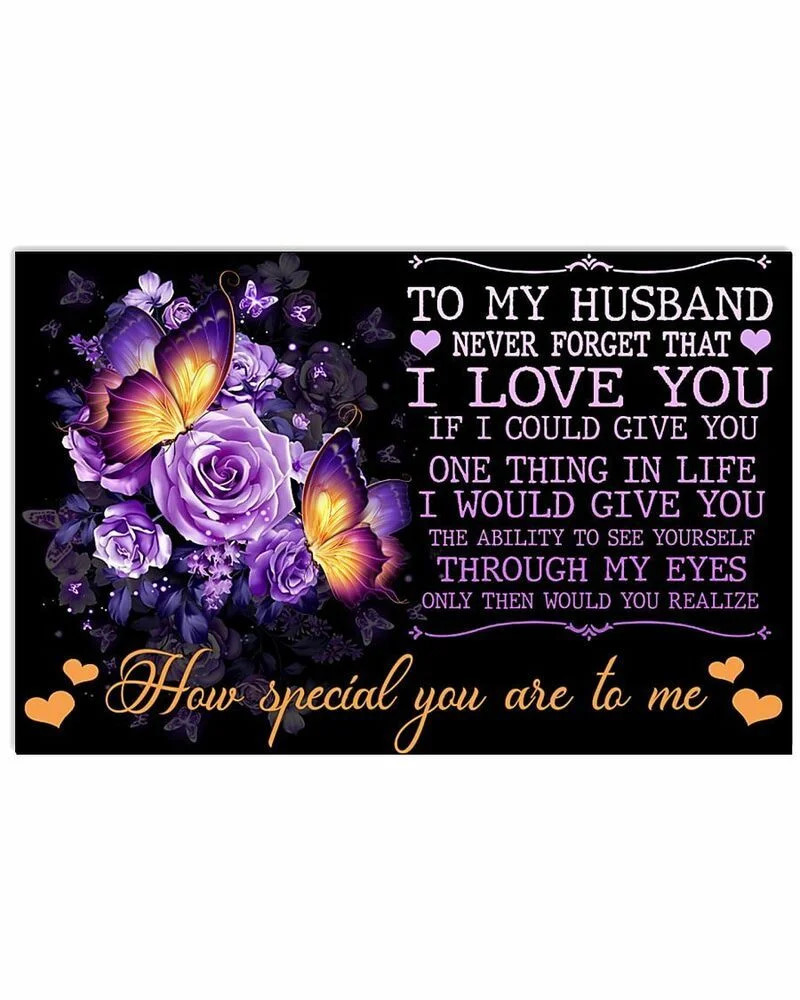 To My Husband Horizontal  Wall Decor  (no Frame) Poster