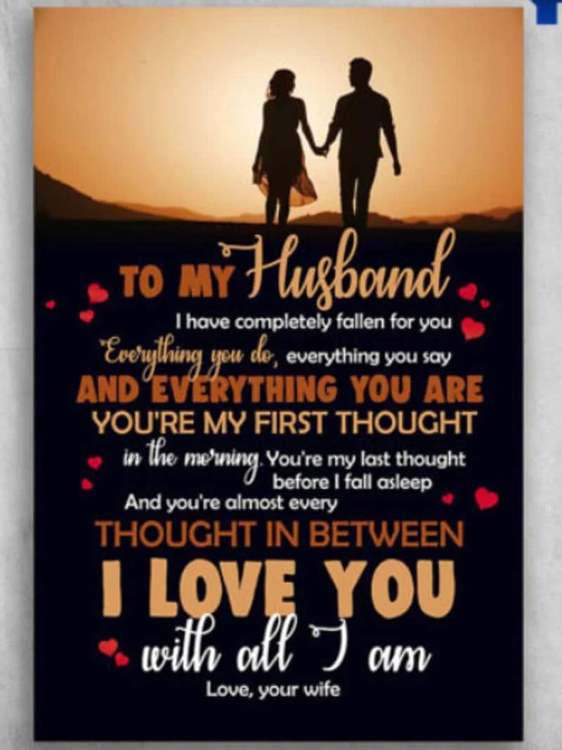 To My Husband I Love You With All I Am Love Your Wife Unframed Satin Paper , Wrapped Frame Canvas Wall Decor, Gift For Farther, Birthday Gift Ideas, Father'S Day Gift Poster