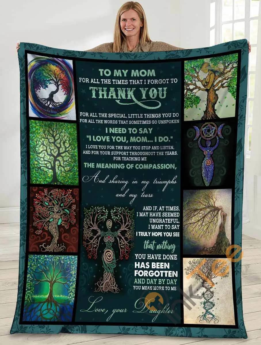 To My Mom For All The Times That I Forgot To Thank You Mom Tree Ultra Soft Cozy Plush Fleece Blanket