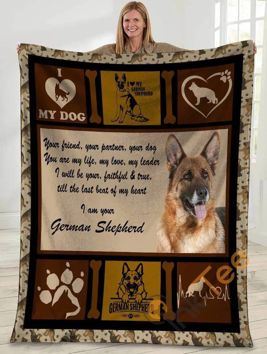Your Friend Your Partner Your Dog You Are My Life German Shepherd Dog Ultra Soft Cozy Plush Fleece Blanket