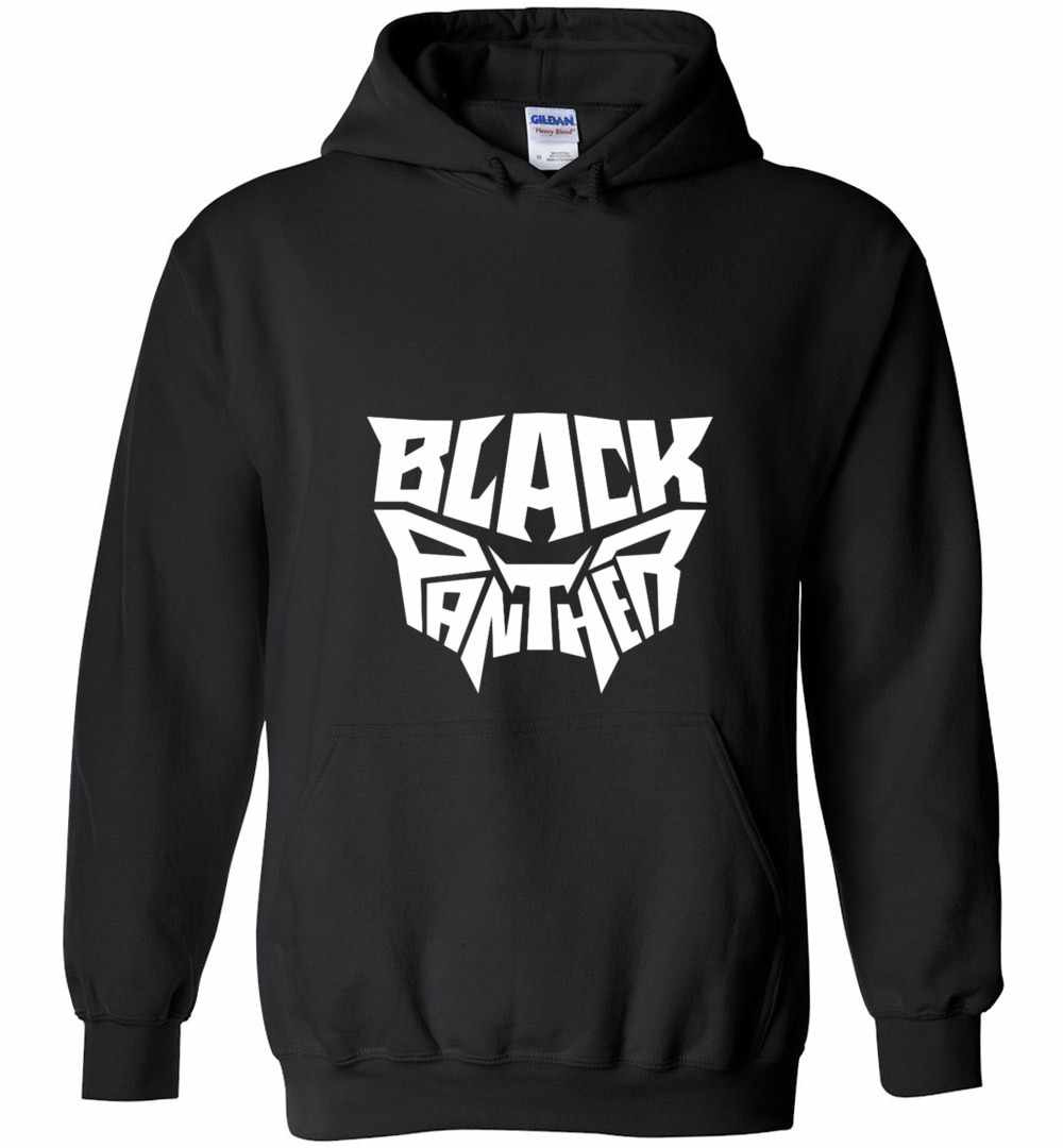 Inktee Store - Black Panther Head Typography Graphic Hoodie Image