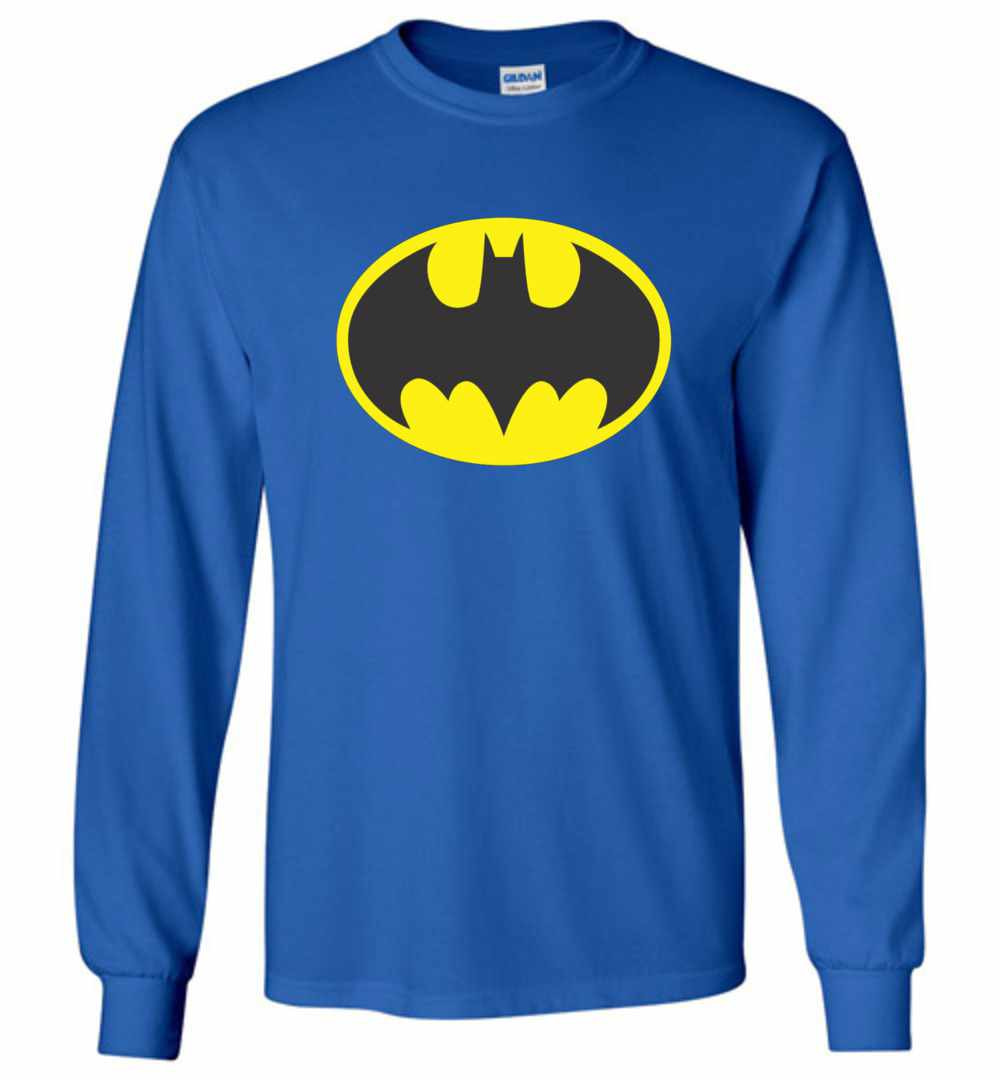 Inktee Store - Batman Symbol Bat Oval Logo Long Sleeve T-Shirt Image