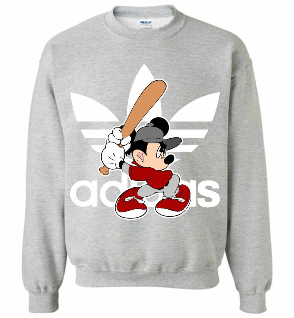 Inktee Store - Mickey Mouse Play Baseball Adidas Sweatshirt Image