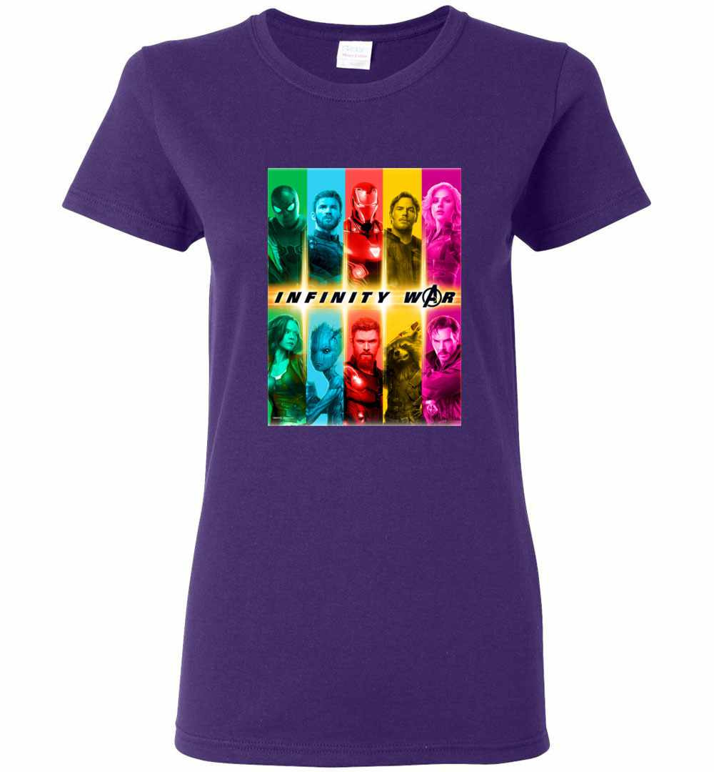 Inktee Store - Marvel Avengers Infinity War Rainbow Heroes Women'S T-Shirt Image