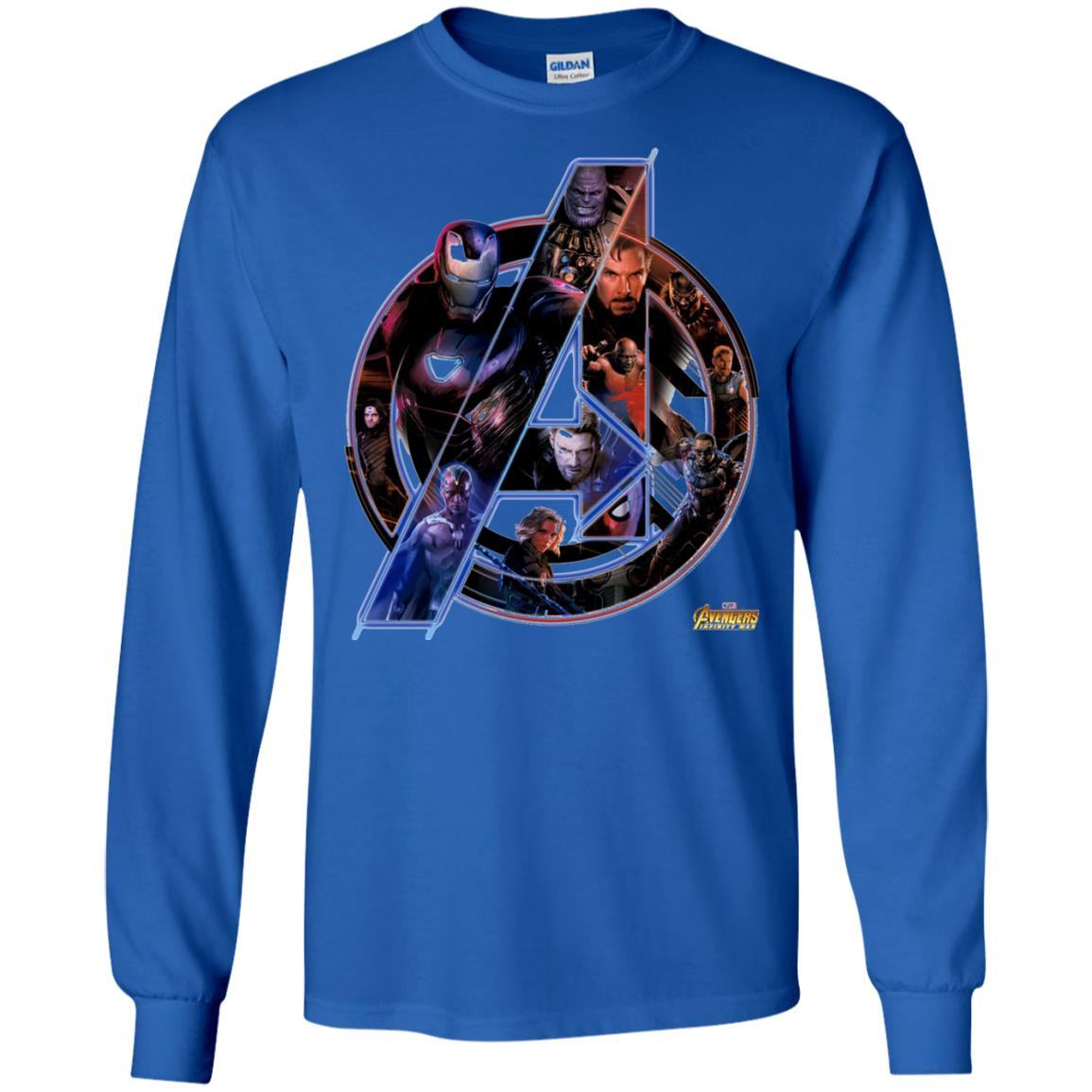 Inktee Store - Marvel Avengers Infinity War Neon Team Long Sleeve T-Shirt Image