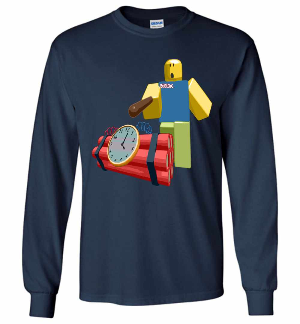The Noob Poking A Bomb With A Stick Roblox Long Sleeve T-shirt