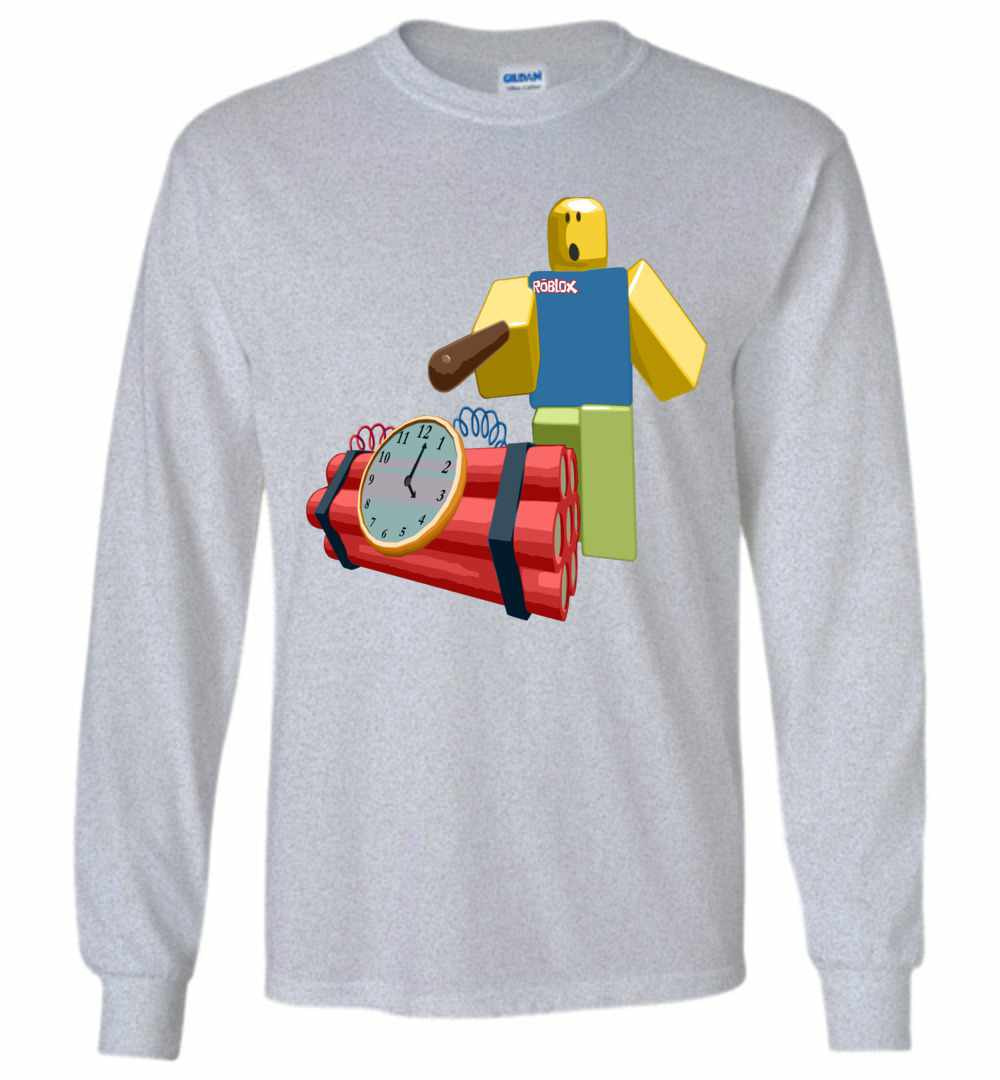 The Noob Poking A Bomb With A Stick Roblox Long Sleeve T-shirt