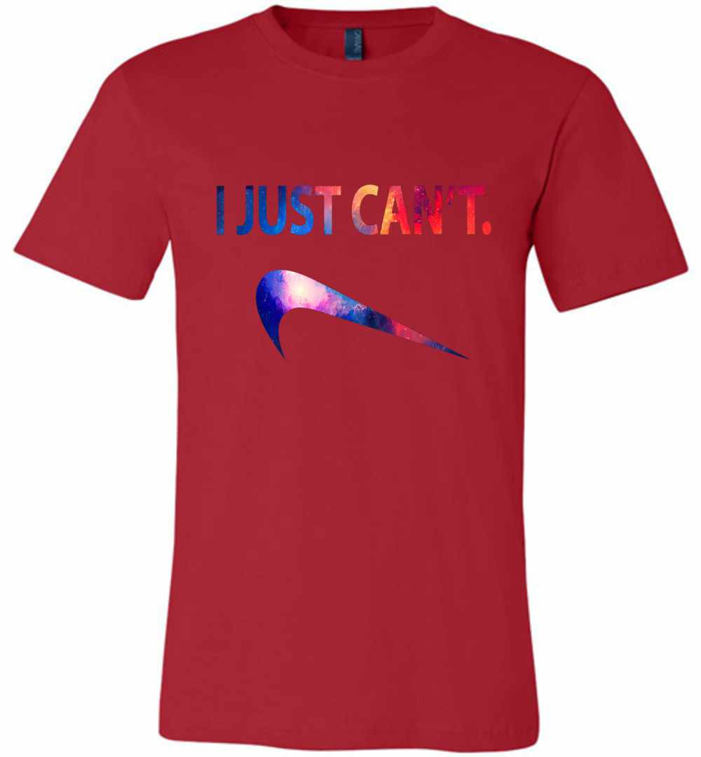 Inktee Store - I Just Can'T Galaxy Nebula Blue And Red Premium T-Shirt Image
