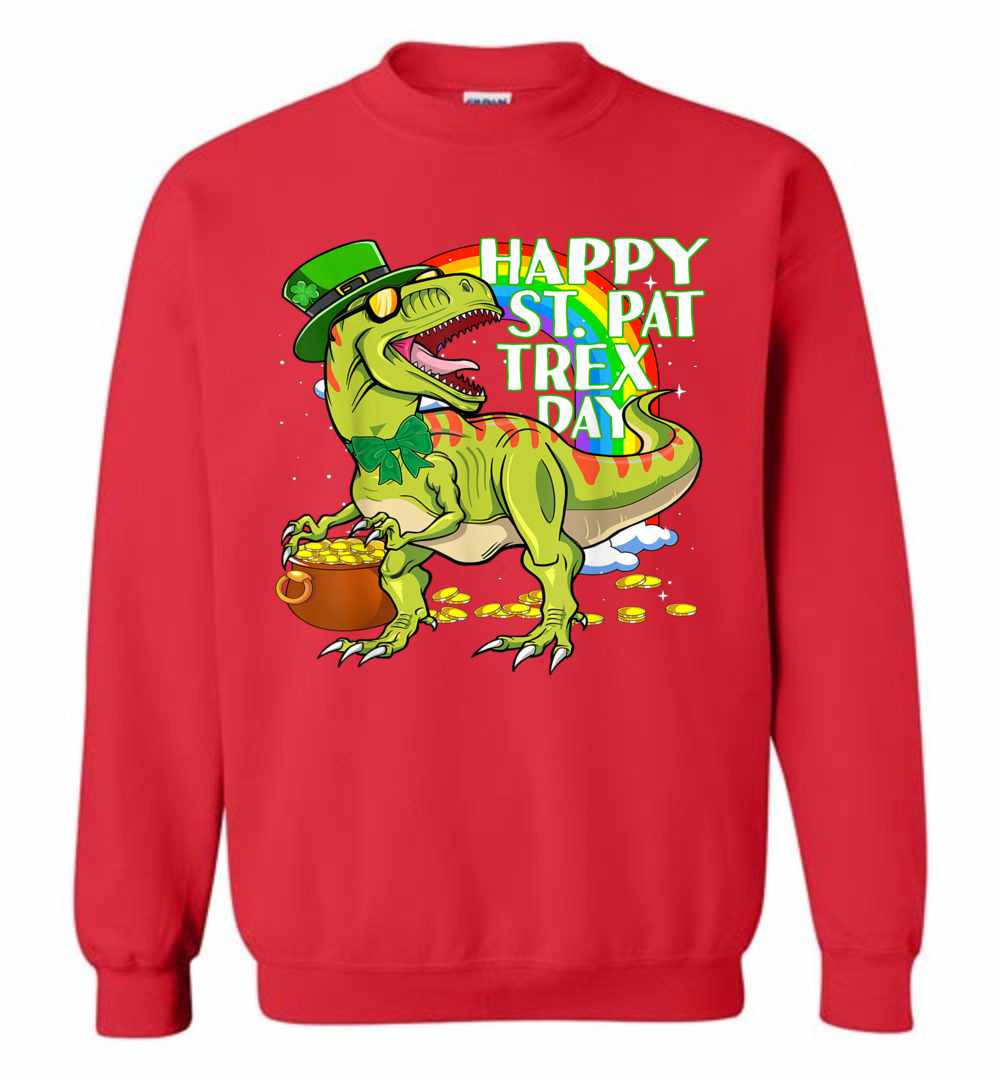 Inktee Store - Happy St. Pat T-Rex Day Dinosaur St. Patricks Day Sweatshirt Image