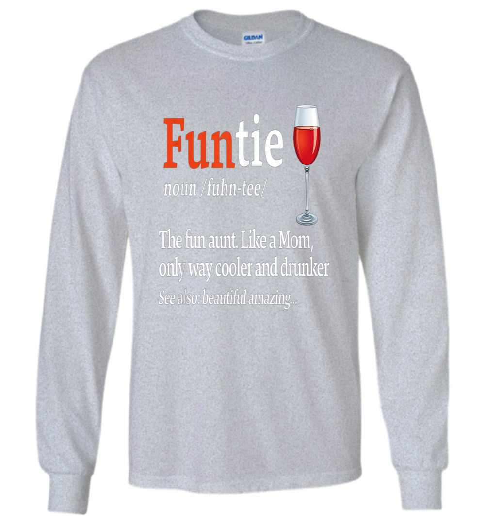 Inktee Store - Funtie Definition The Fun Aunt Like A Mom Funny Long Sleeve T-Shirt Image