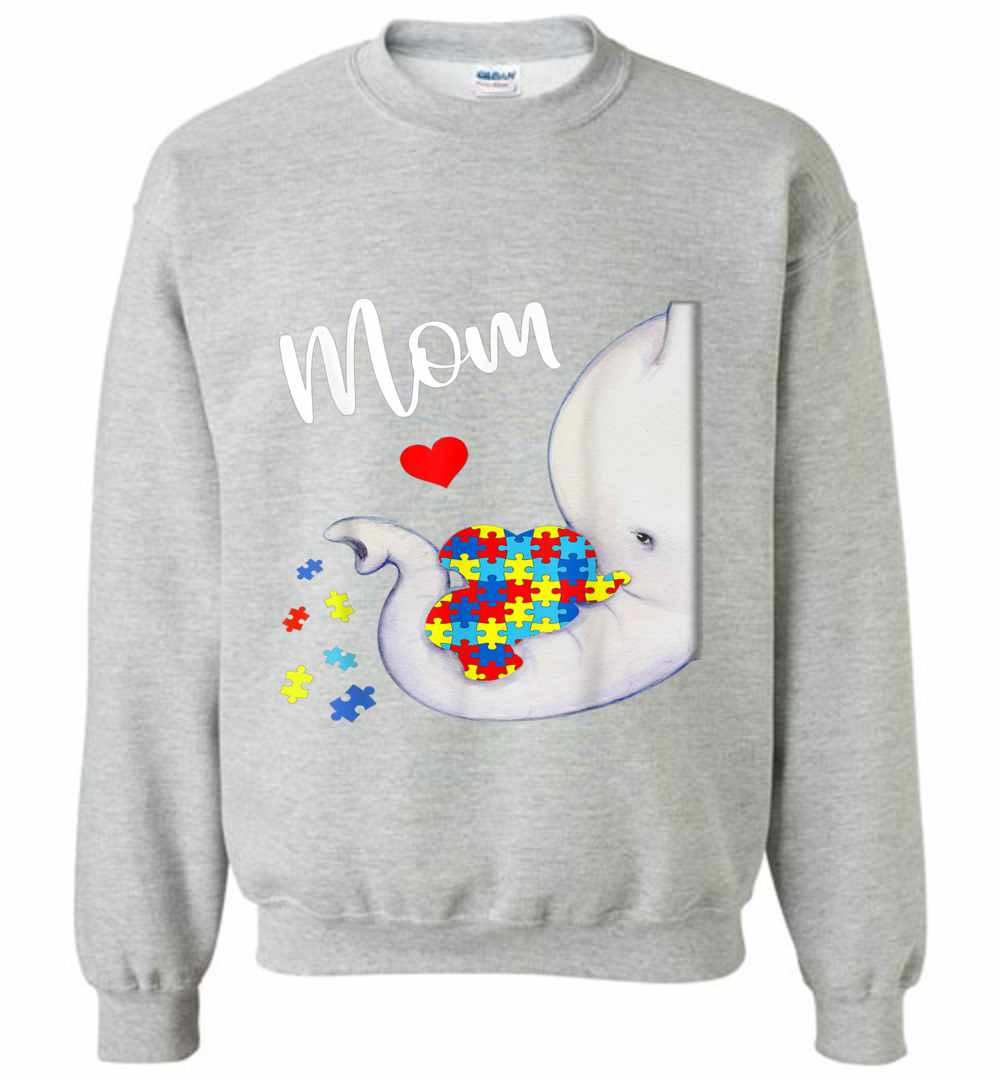 Inktee Store - Autism Awareness Autism Elephant Mom Cute Gifts Sweatshirt Image