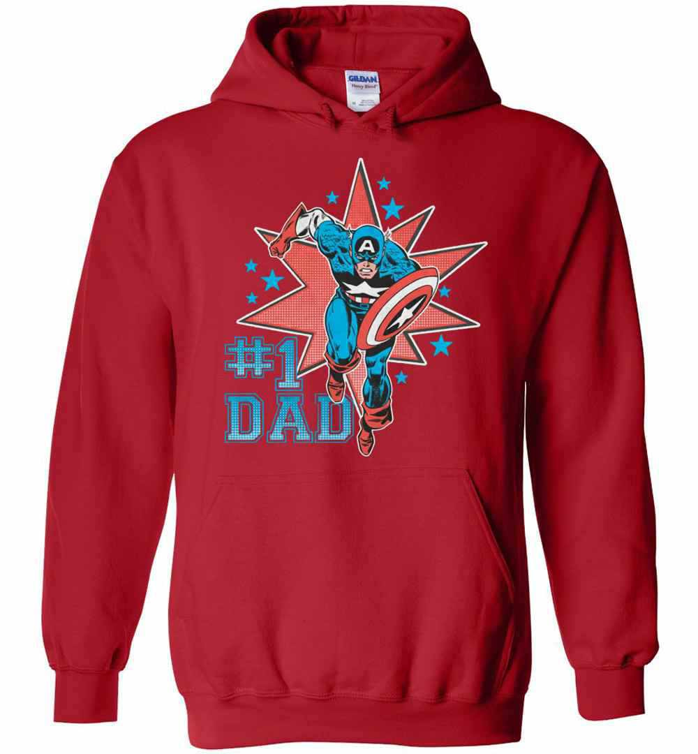 Inktee Store - Number One Dad Captain America Hoodies Image