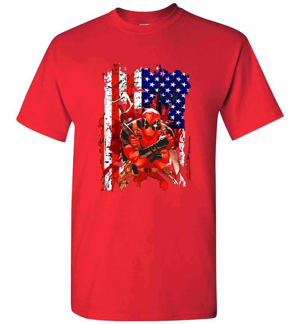 Inktee Store - Deadpool American Flag Men'S T-Shirt Image