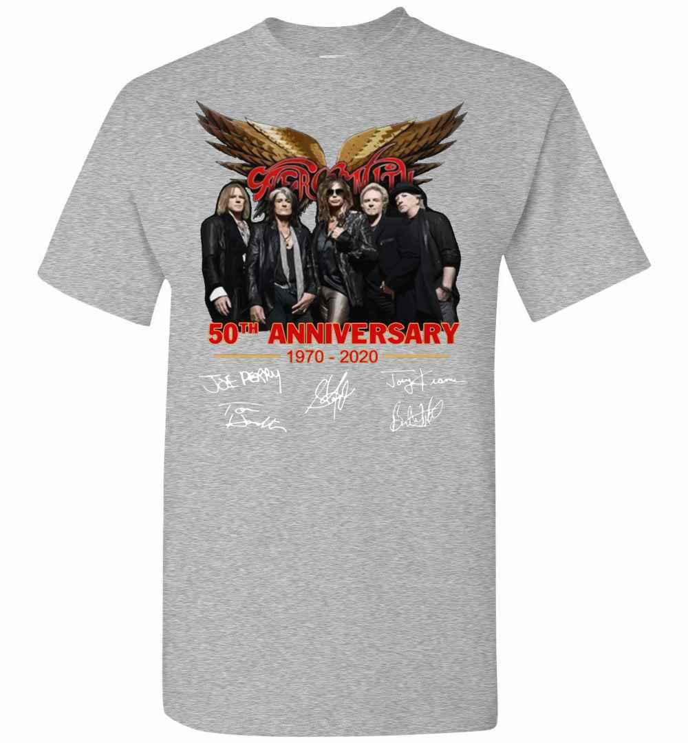 Inktee Store - Aerosmith 50Th Anniversary 1970 2020 Signature Men'S T-Shirt Image
