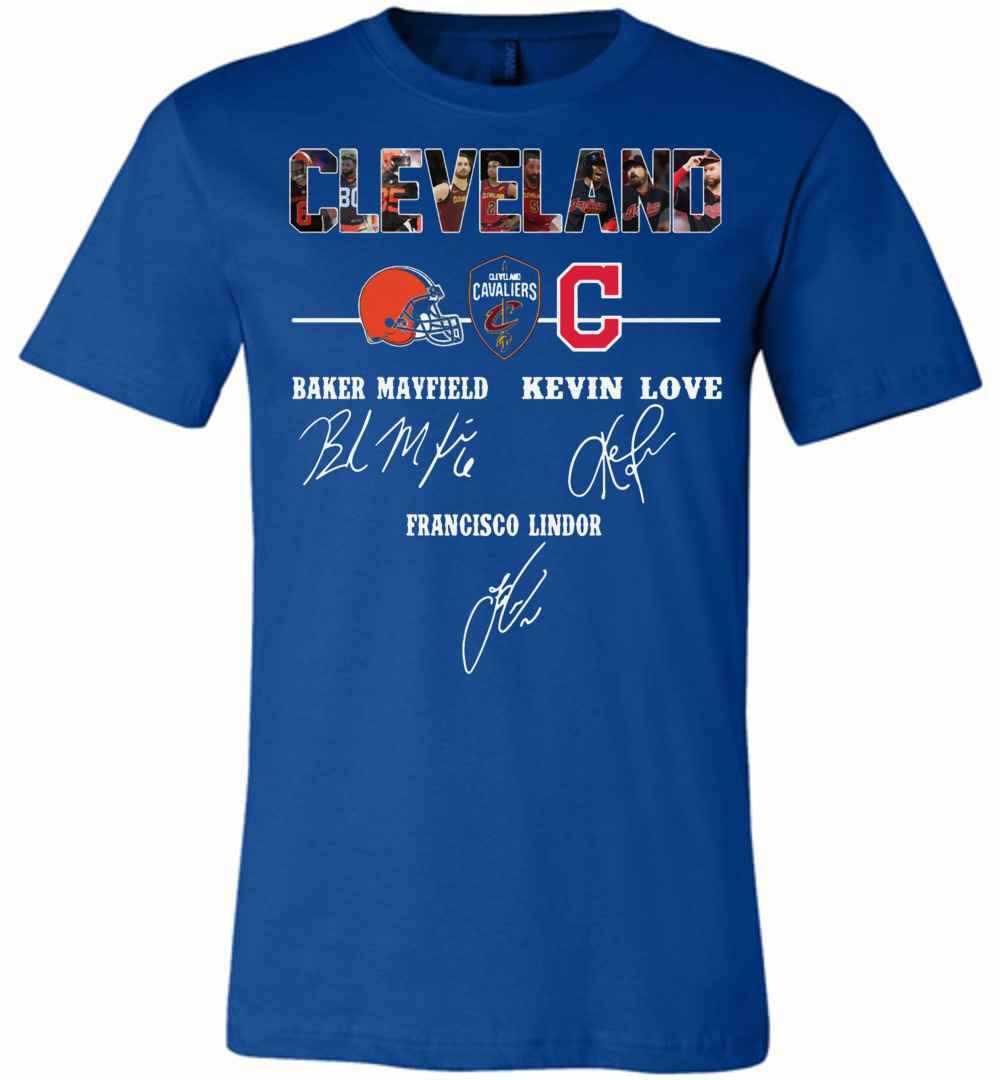 Inktee Store - Cleveland Cavaliers Baker Mayfield Kevin Love Premium T-Shirt Image