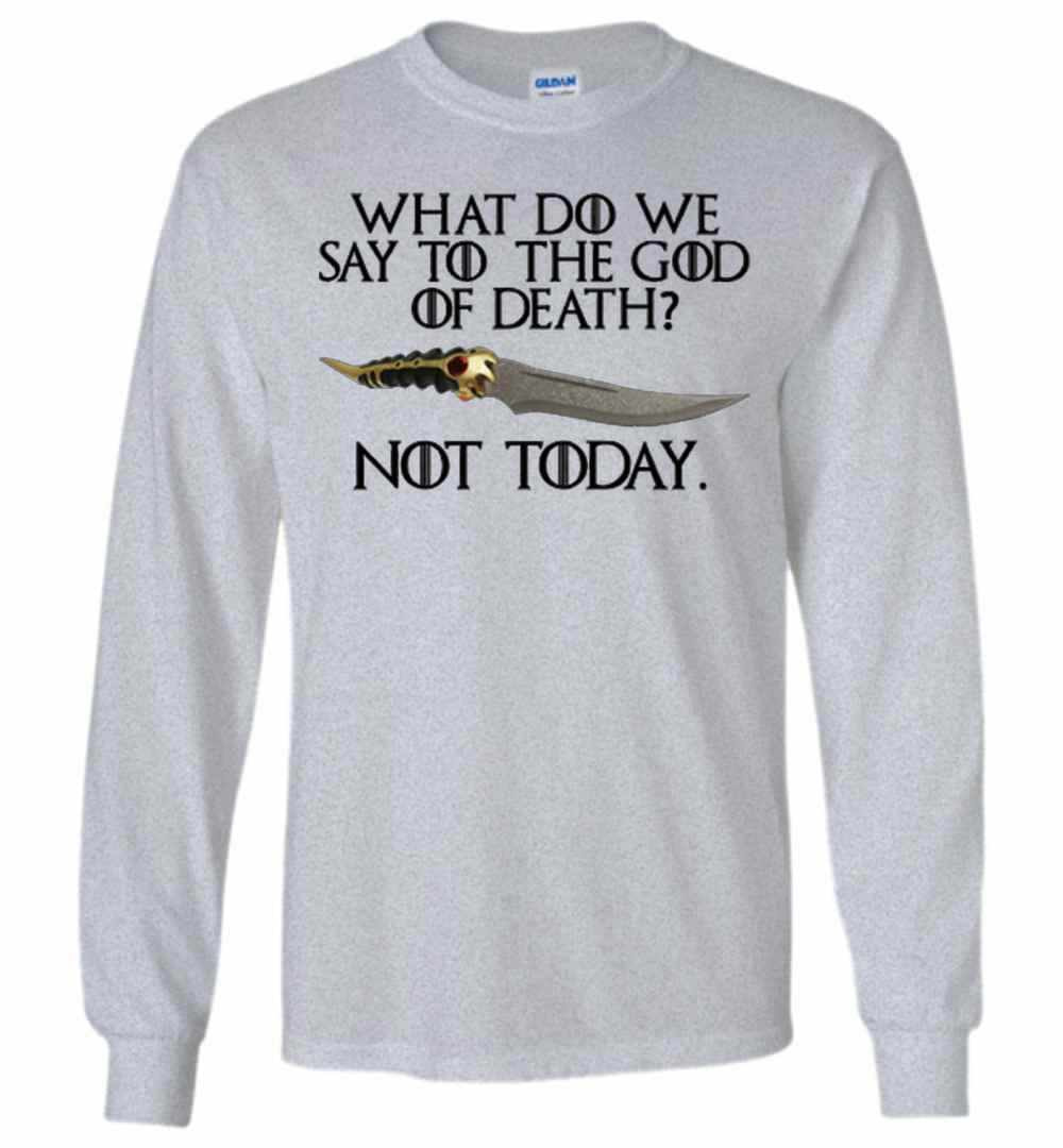 Inktee Store - Arya Stark Catspaw What Do We Say To The God Of Long Sleeve T-Shirt Image