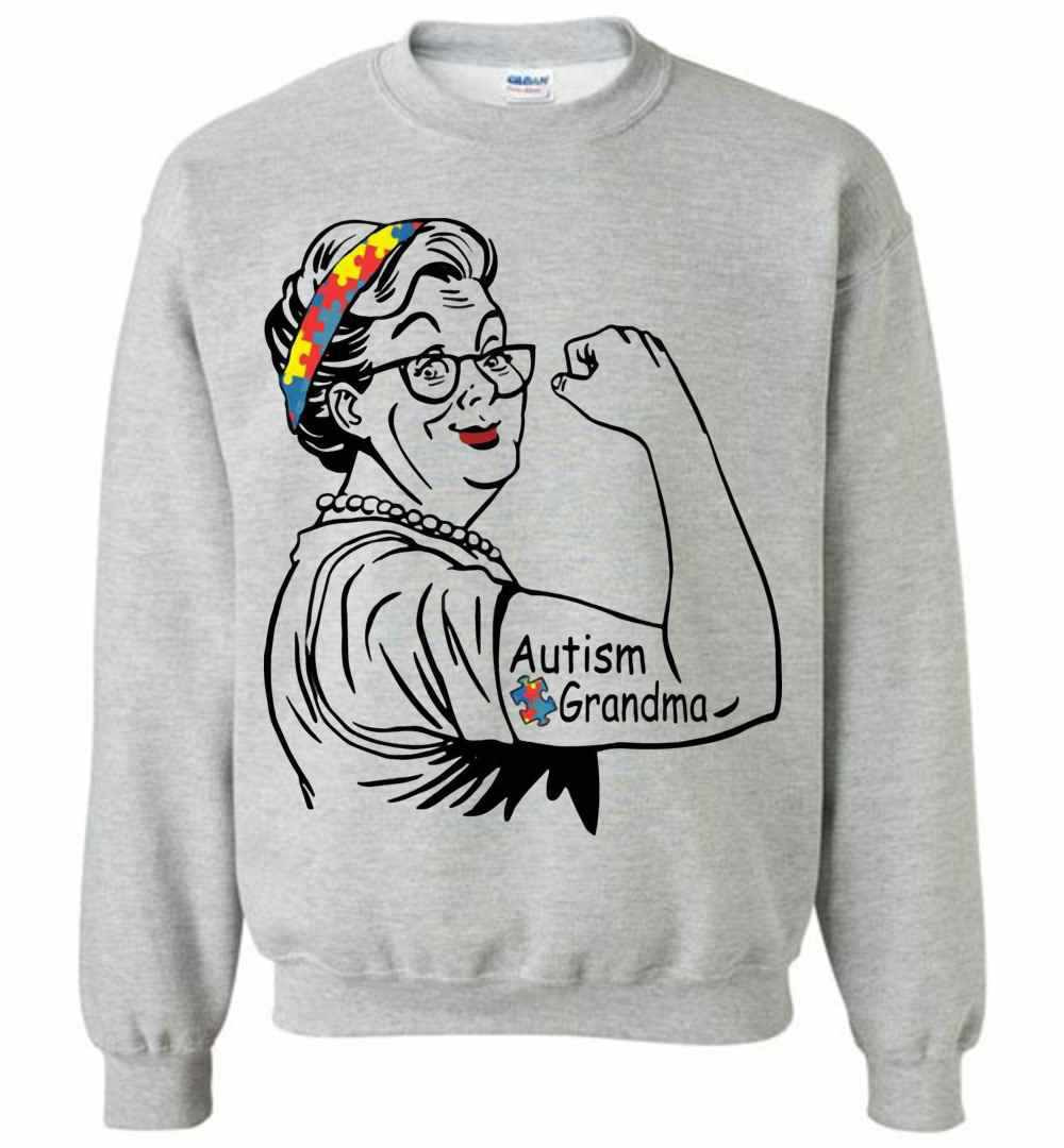 Inktee Store - Autism Grandma Strong Woman Sweatshirt Image