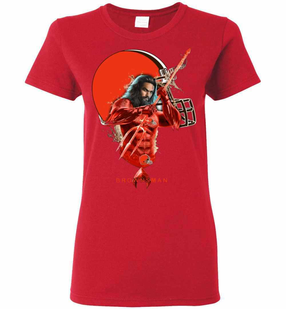 Inktee Store - Brownsman Aquaman And Browns Football Team Women'S T-Shirt Image