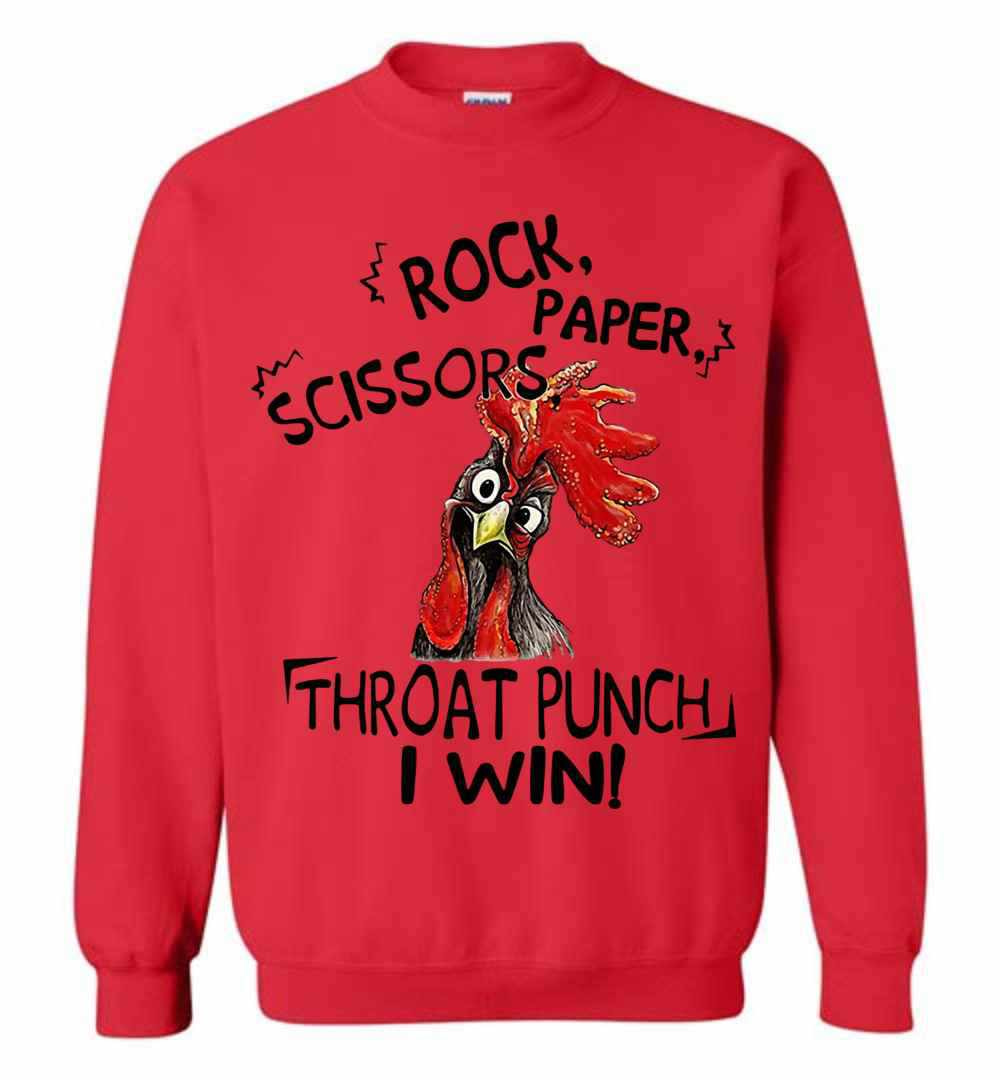 Inktee Store - Cock Rock Paper Scissors Throat Punch I Win Sweatshirt Image