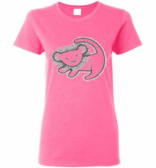 Inktee Store - Disney Lion King Young Simba Cave Painting Design Women'S T-Shirt Image