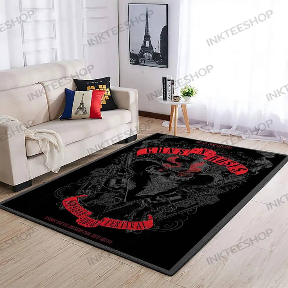 Living Room Guns N Roses Carpet Rug