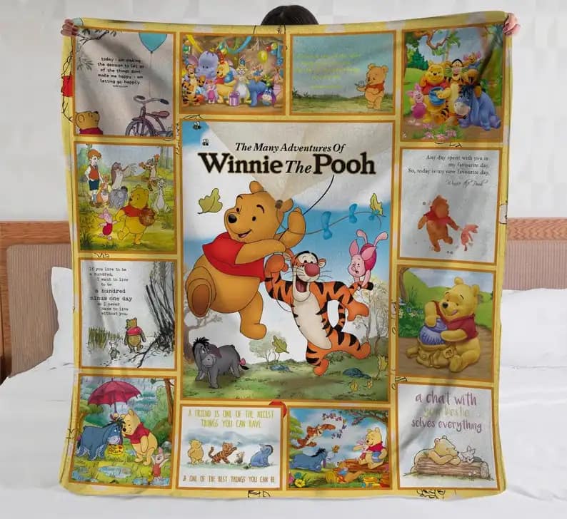 The Many Adventures Of Winnie The Pooh Amazon Bedding Decor Sofa Fleece Blanket