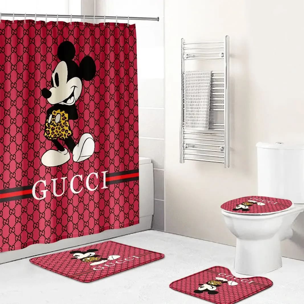Gucci Mickey Red Luxury Brand Premium Bathroom Sets