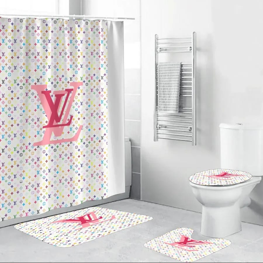 Louis Vuitton Colorful Luxury Brand Premium Bathroom Sets - Inktee