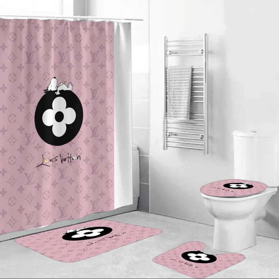 Louis Vuitton Snoopy Pinky Luxury Brand Premium Bathroom Sets