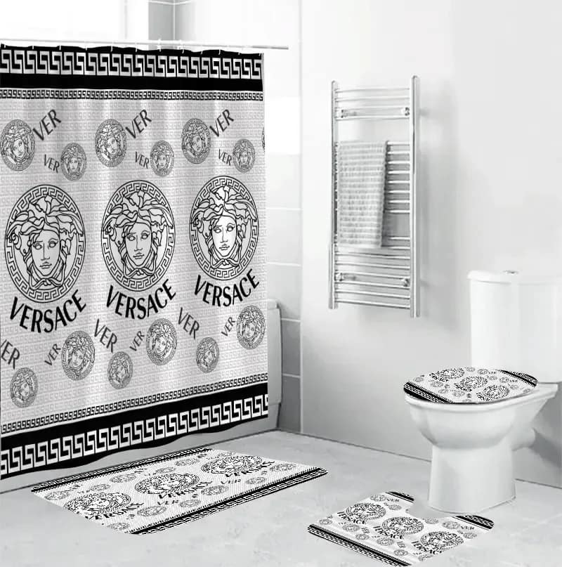 Versace Medusa White Black Luxury Brand Premium Bathroom Sets