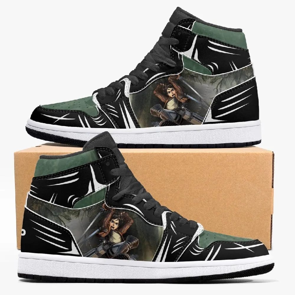 Inktee Store - Attack On Titan Eren Yeager Custom Air Jordans Shoes Image