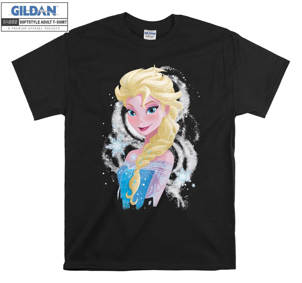 Inktee Store - Disney Frozen Elsa Snowflake Swirls Graphic T-Shirt Image