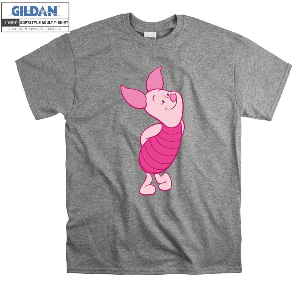 Inktee Store - Disney Winnie The Pooh Piglet Happy Cartoon T-Shirt Image