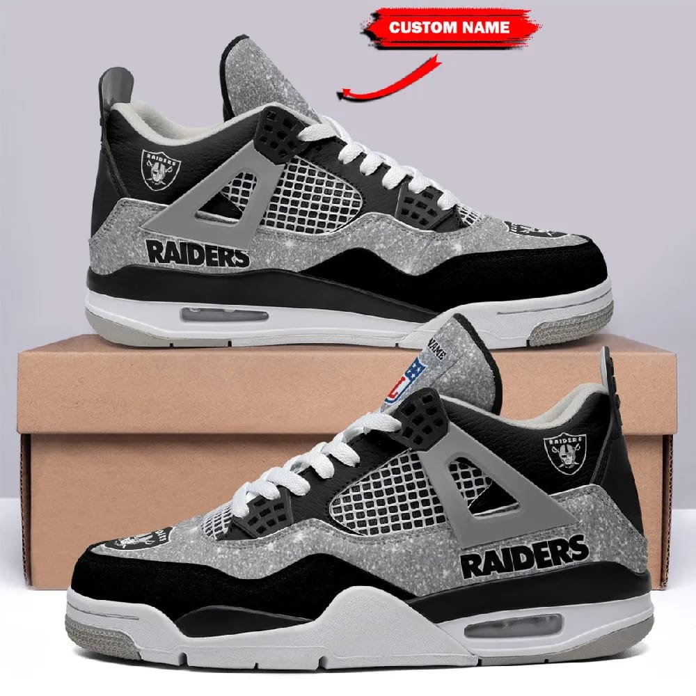 Las Vegas Raiders Black Air Jordan 13 Sneakers Shoes