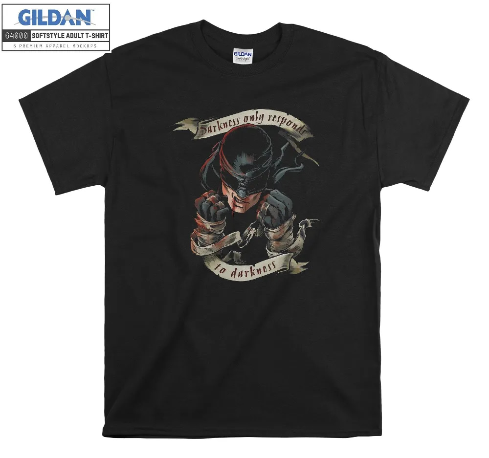 Inktee Store - Marvel Daredevil Darkness Responds Graphic T-Shirt Image