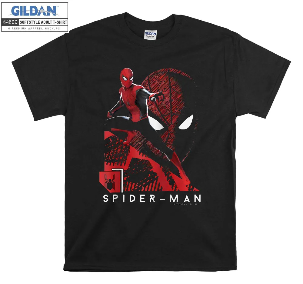 Inktee Store - Marvel Spider-Man Portrait Tech Background T-Shirt Image