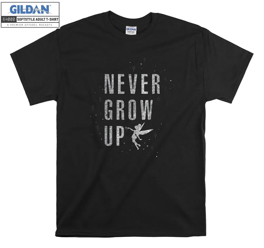 Inktee Store - Peter Pan Tinker Bell Never Grow Up Sparkle T-Shirt Image