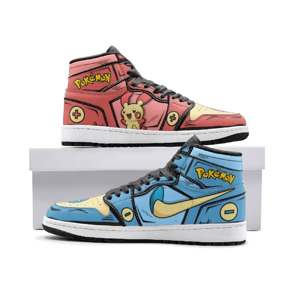 Inktee Store - Plusle And Minun Pokemon Custom Air Jordans Shoes Image