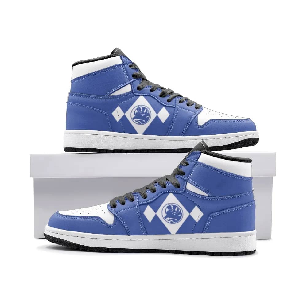 Inktee Store - Power Rangers Blue Custom Air Jordans Shoes Image