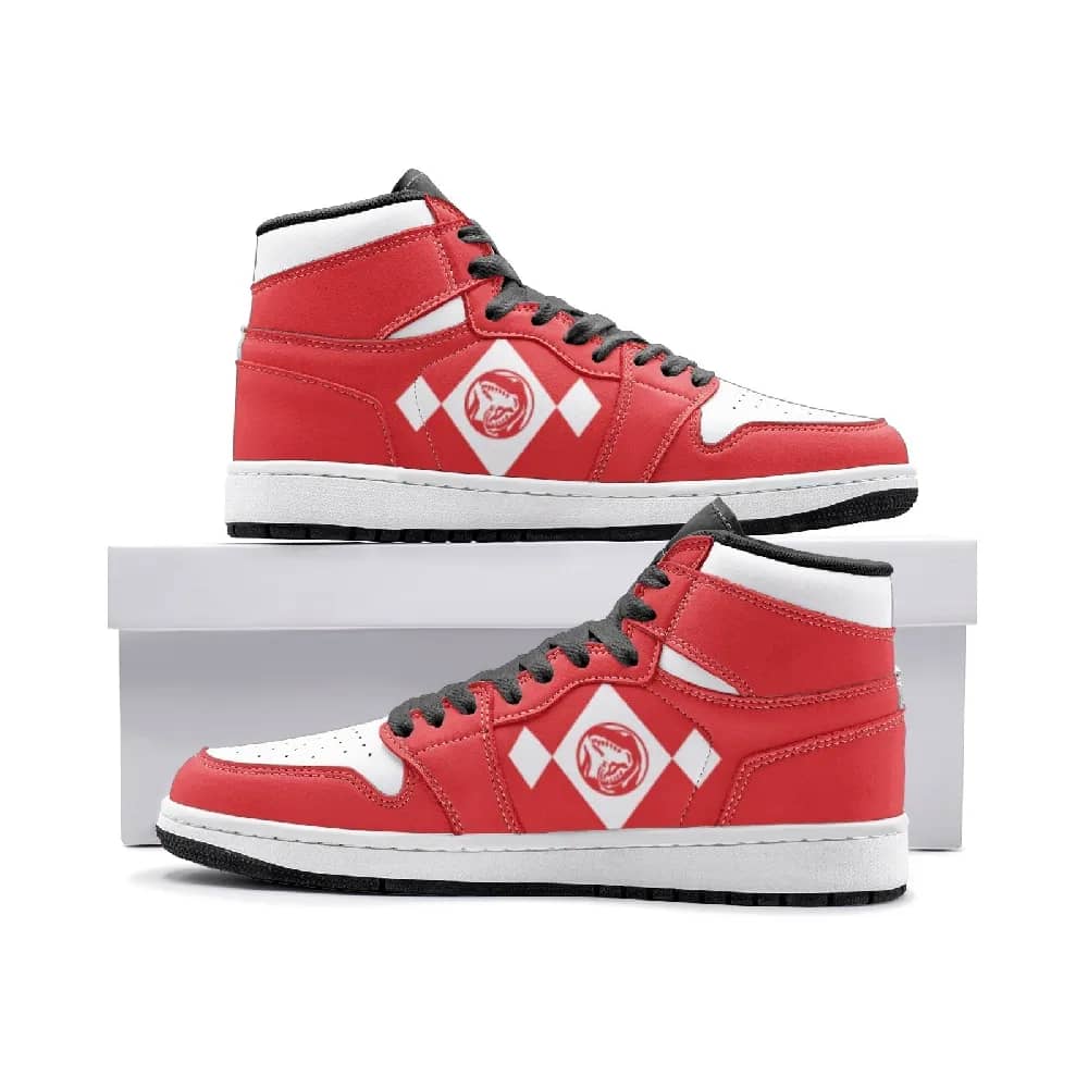 Inktee Store - Power Rangers Red Custom Air Jordans Shoes Image