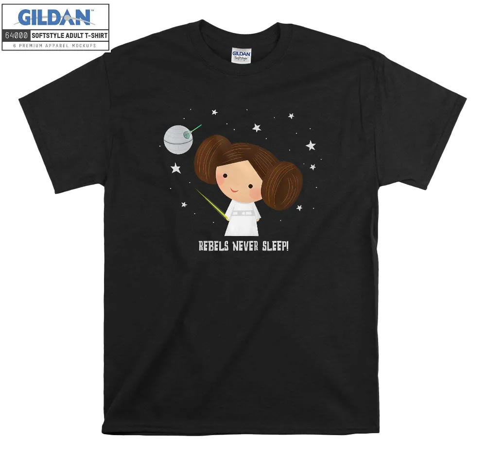 Inktee Store - Star Wars Kawaii Princess Leia Rebels Never T-Shirt Image